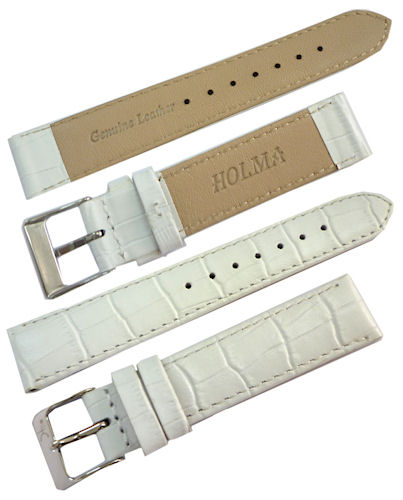 20mm Genuine Leather Strap White Color Code: CS1112WW20