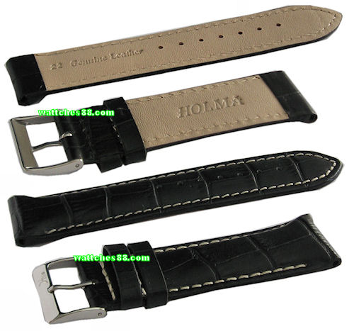 22mm Genuine Leather Strap � Black Color Code: CS1127BW