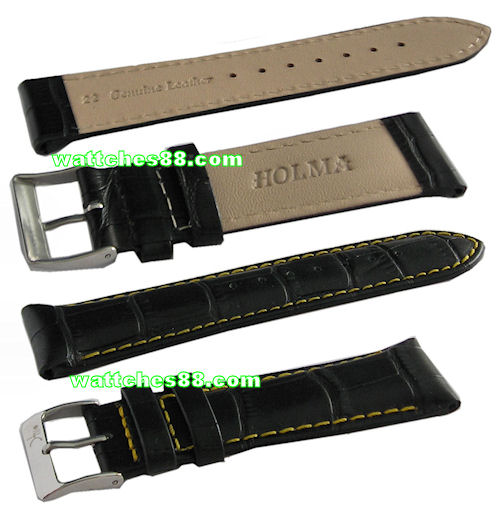 22mm Genuine Leather Strap � Black Color Code: CS1127BY