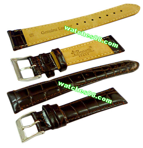 19mm Genuine Leather Strap Color: Brown Code: HGX8406-19