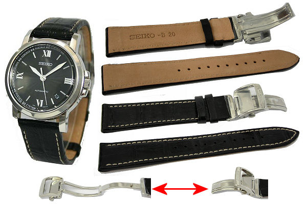 Seiko 20mm Genuine Leather for SNM007 code: 4K08JB