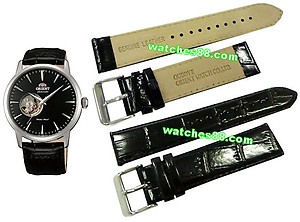 ORIENT 22mm genuine leather for CDB08004B & etc Color: Black Code: QUDDYE-B