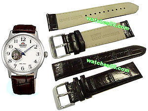 ORIENT 22mm genuine leather for CDB08005W & etc Color: Dark Brown Code: QUDDYE-BR