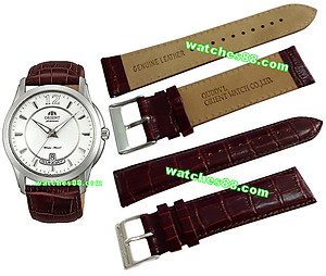 ORIENT 22mm genuine leather for CEV0M003W Color: Brown Code: QUDDVL