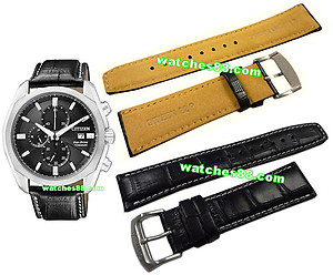 CITIZEN 22MM Original Genuine Leather Strap for CA0021 Color : Black