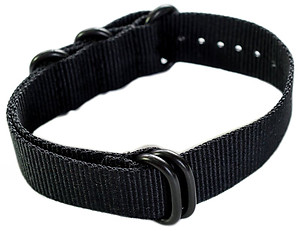 22mm ADMIRAL Nato Nylon Strap  Code: N22BBK Color: Black