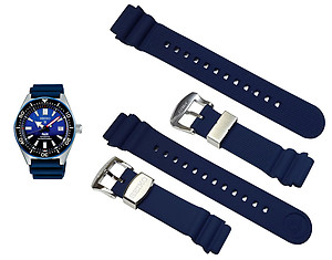 SEIKO 20mm Genuine Silicone Diver's Strap for SBDC05, SPB053, SPB071J1 Code: R02C012J0 Color: Deep Blue