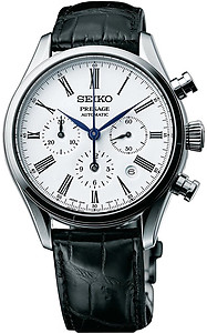 SEIKO PRESAGE White Enamel Automatic Chronograph SRQ023J1