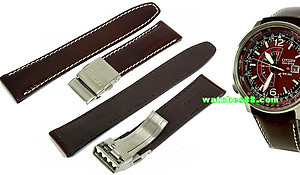 CITIZEN Genuine Leather Strap 22mm for CITIZEN PROMASTER SKY Eco-Drive BJ7010 & BJ7019 Code : 59-851702 Color: Brown Color