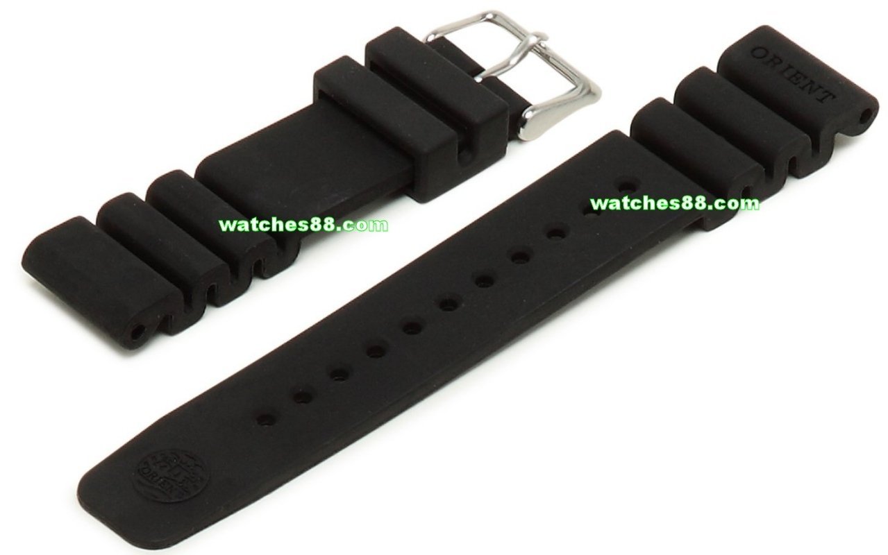 ORIENT 24mm genuine rubber strap for 200m M-force & etc Code: VDEVKSB Color: Black