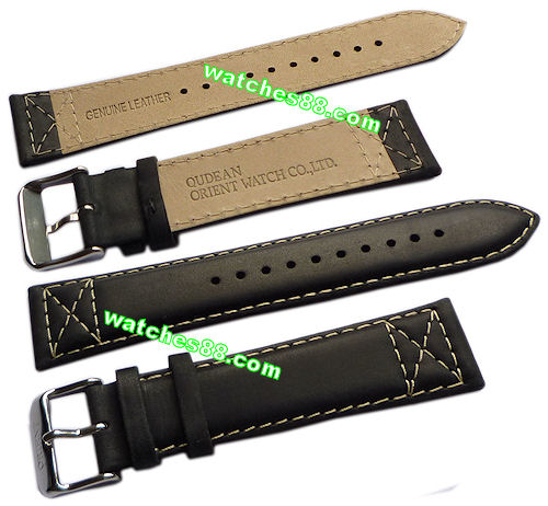 ORIENT 22mm Genuine Leather for CEM7A Color : Black