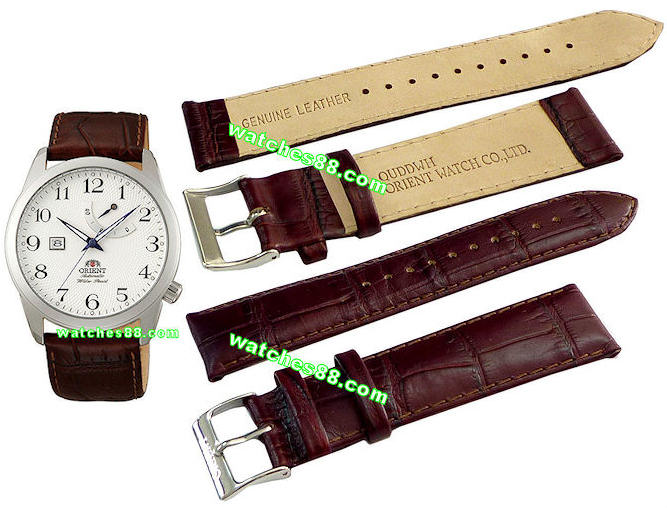 ORIENT 22mm genuine leather for CFD0E002W, CFD0E004W & etc Color: Brown Code: QUDDWH