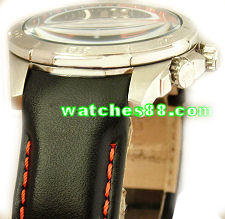 ORIENT 20mm Genuine Leather for CFE04002B Code: QUDDDK Color : Black with orange Stitch