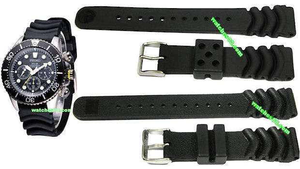 SEIKO 20mm Diver's resin strap V- type for SKX013, SNE109, SSC021 Code: DA3H1JR