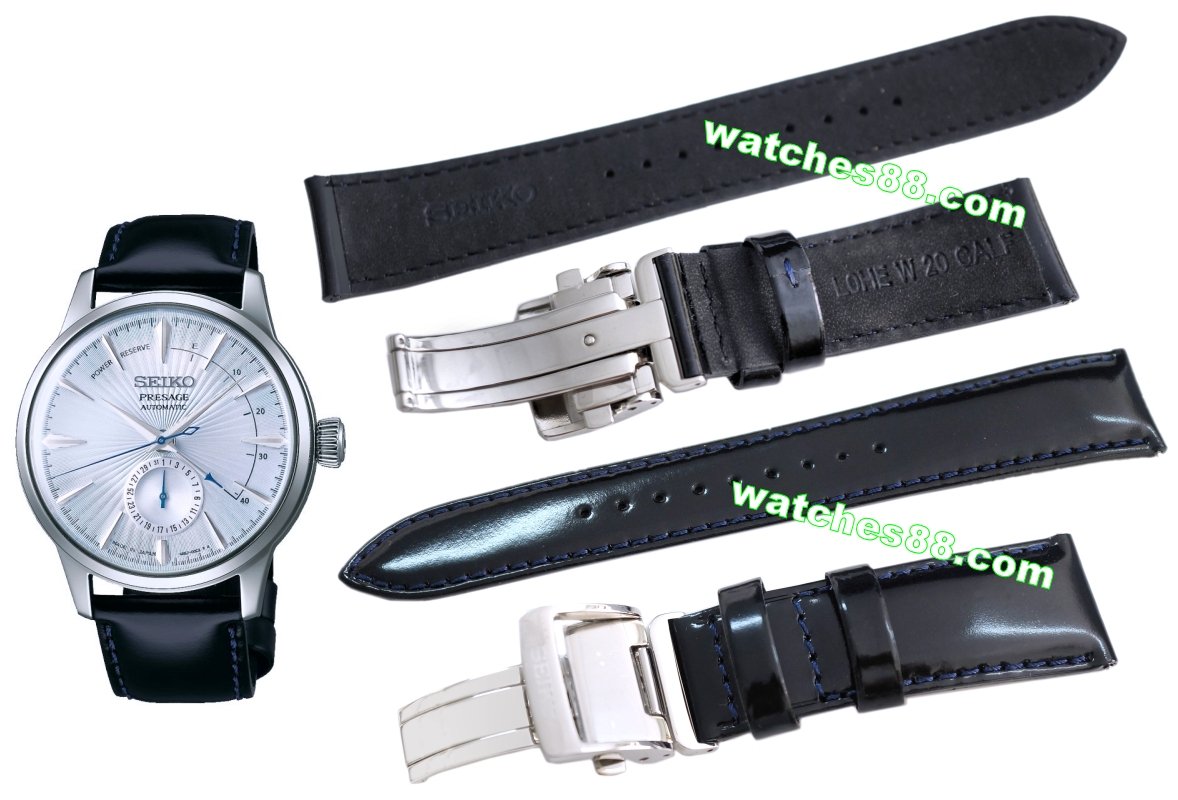 watches88. SEIKO PRESAGE 20mm Genuine Leather for SSA343, SRPB43, SARY087  Code:L0HE011J0 Color: Blue