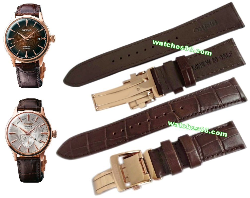 SEIKO PRESAGE 20mm Genuine Leather for SSA346, SRPB46 Code:L0HE013P0 Color: Brown