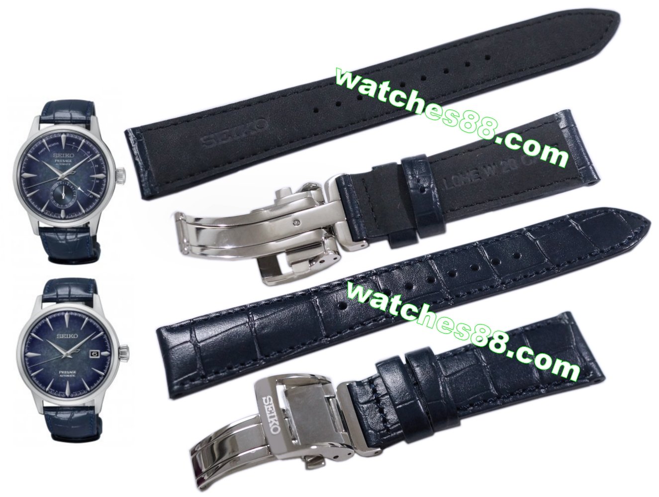 SEIKO PRESAGE 20mm Genuine Leather for SRPC01, SSA361 Code:L0HE014J0 Color: Blue