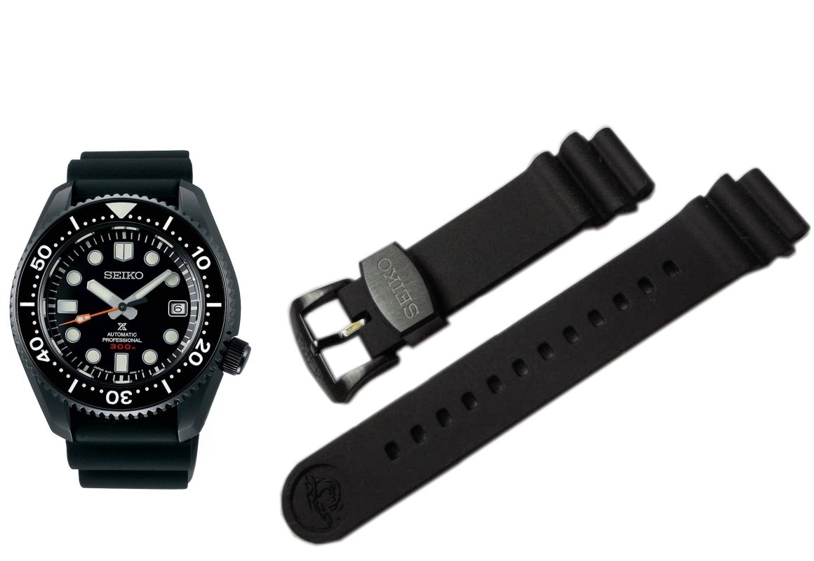 SEIKO 20mm Genuine Silicone Diver's Strap for SPB125, SLA035, SLA053 Code: R028011M0 Color: Black