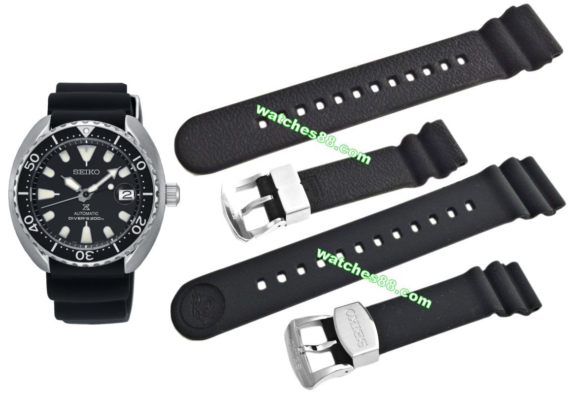 SEIKO 20mm Genuine Silicone Diver's Strap for SRPC35, SRPC37, SRPC39 Code: R02A011J0 Color: Black