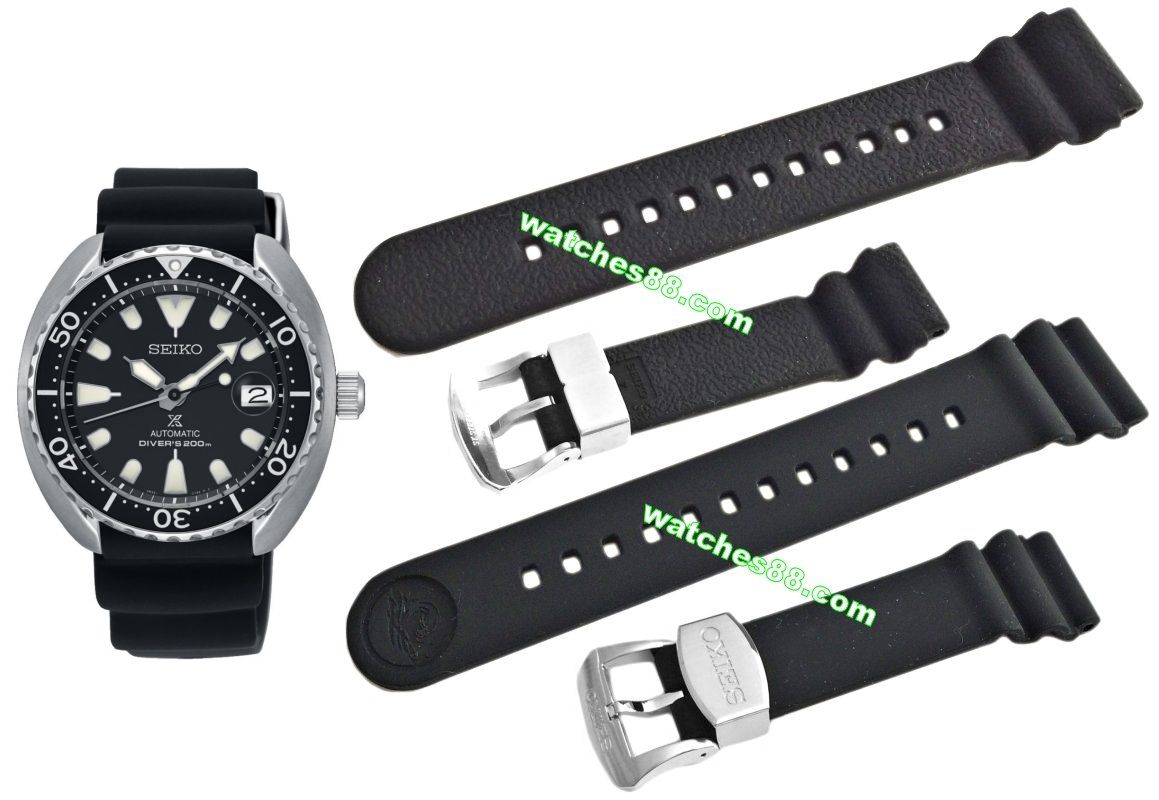 watches88. SEIKO 20mm Genuine Silicone Diver's Strap for SRPC35, SRPC37,  SRPC39 Code: R02A011J0 Color: Black