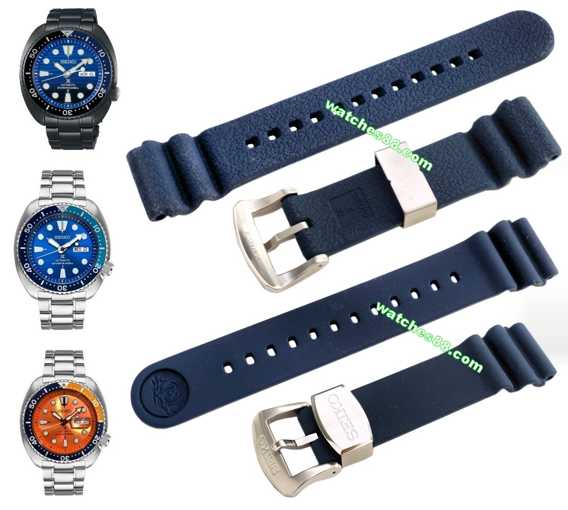 watches88. SEIKO 22mm Genuine Diver's Rubber Strap for SRP773, SRP775,  SRP779 & SRPC95 Code: R02F013J0 Color: Blue