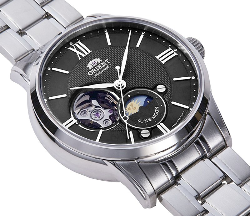 orient sun & moon open heart automatic watch