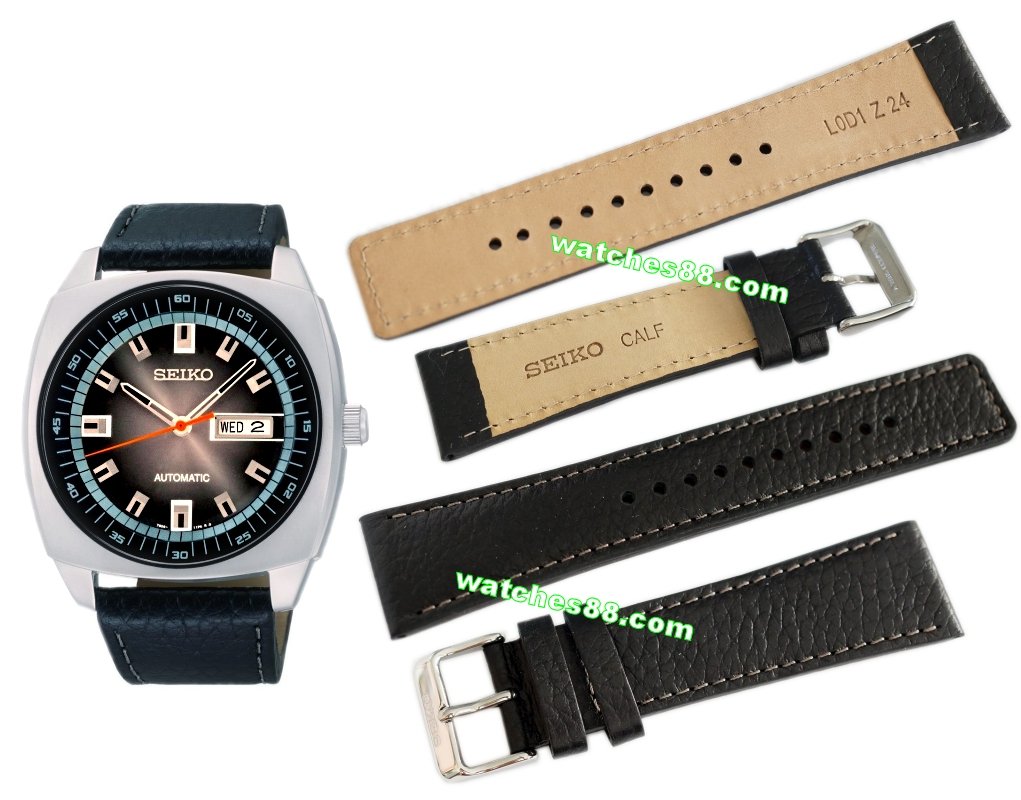 watches88. SEIKO 24mm Genuine Calf Leather Strap for SNKN01K1 Code L0D1011J0