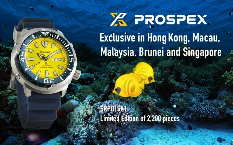 SEIKO PROSPEX Yellow Butterflyfish Limited Edition 2200pcs Diver's SRPD15K1