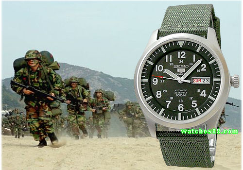 seiko sport 5 automatic military watch