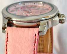 Seiko 18mm genuine CALF leather strap for SPA857, etc Color: Pink