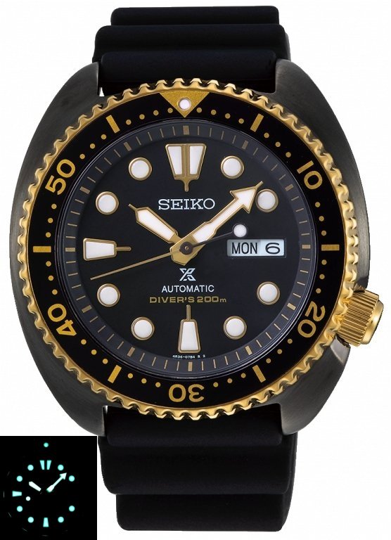 SEIKO PROSPEX Black Gold Turtle Special Edition Diver's 200M Automatic SRPD46K1