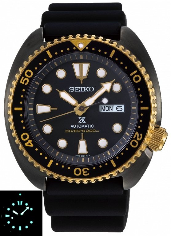 watches88. SEIKO PROSPEX Black Gold Turtle Special Edition Diver s 200M Automatic SRPD46K1