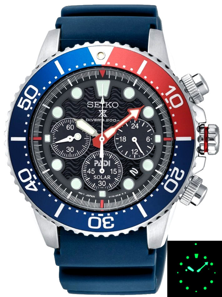 watches88. SEIKO PROSPEX SOLAR PADI Chronograph Diver's 200m SSC785P1