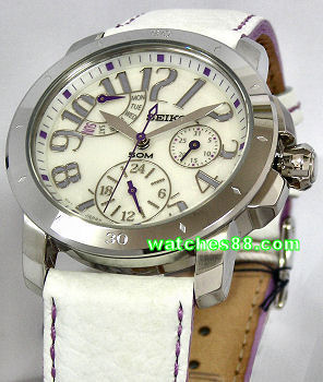 Seiko 18mm genuine CALF leather strap for SPA847, etc Color: White